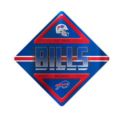 Scudo da parete in metallo, Buffalo Bills, 31x31 cm, argento, decorazione sportiva
