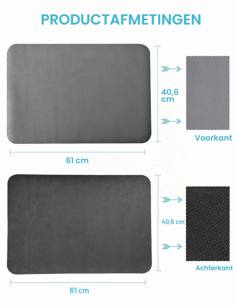 Tappetino antigoccia, 40,6 x 60 cm, antiscivolo, grigio
