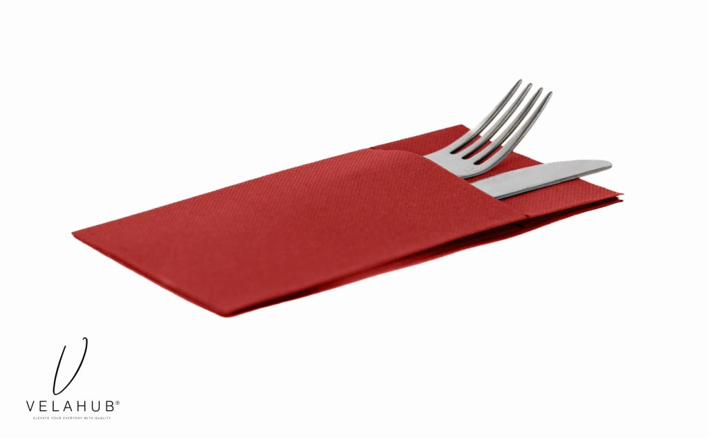 Tovaglioli Soft Point, confezione da 50 pezzi, dimensioni 32x38 cm, color borgogna