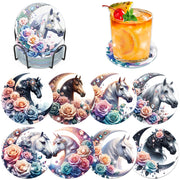 Set di 8 sottobicchieri per la pittura a diamante, con supporto, ideali per il fai-da-te, forma rotonda, in acrilico