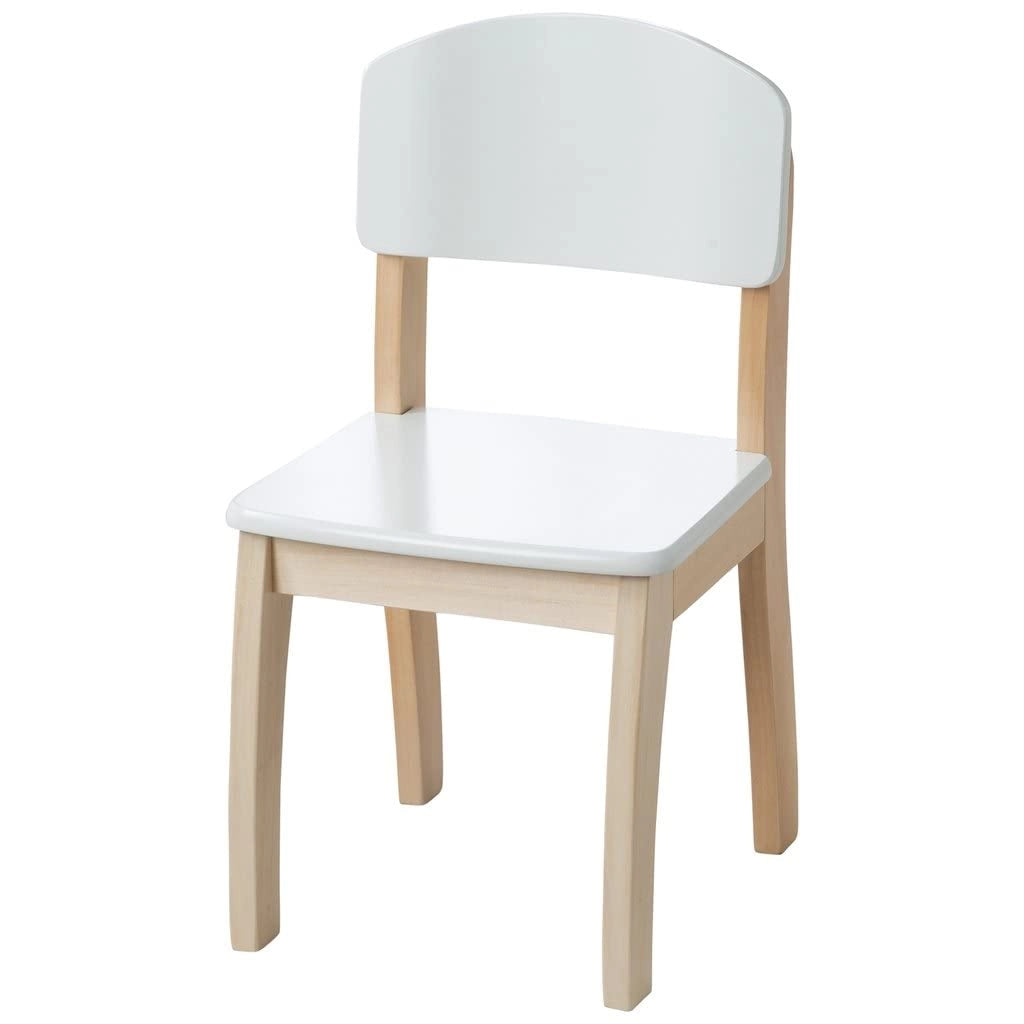 Seggiolone per bambini con schienale, in legno bianco, altezza seduta 31,5 cm