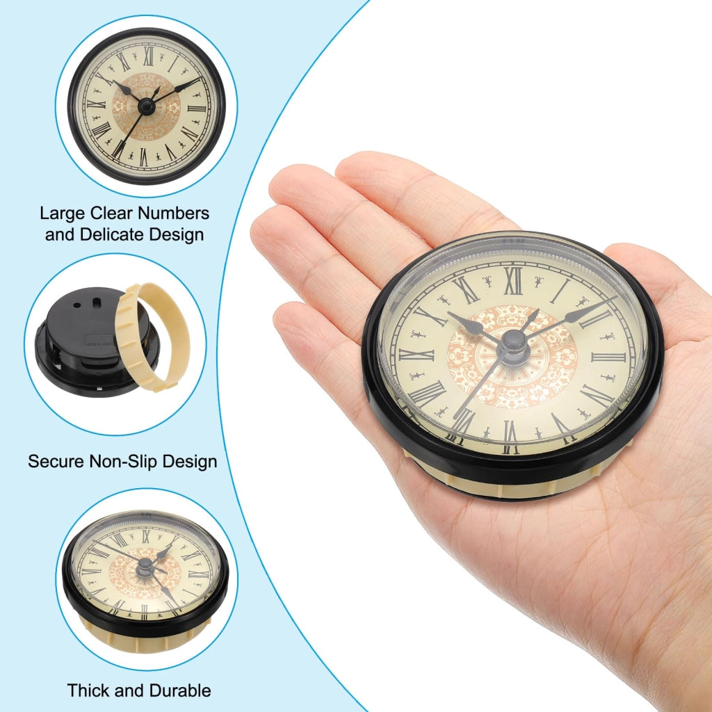 Quadrante per orologio al quarzo, diametro 70 mm, nero/oro, forma circolare, confezione singola