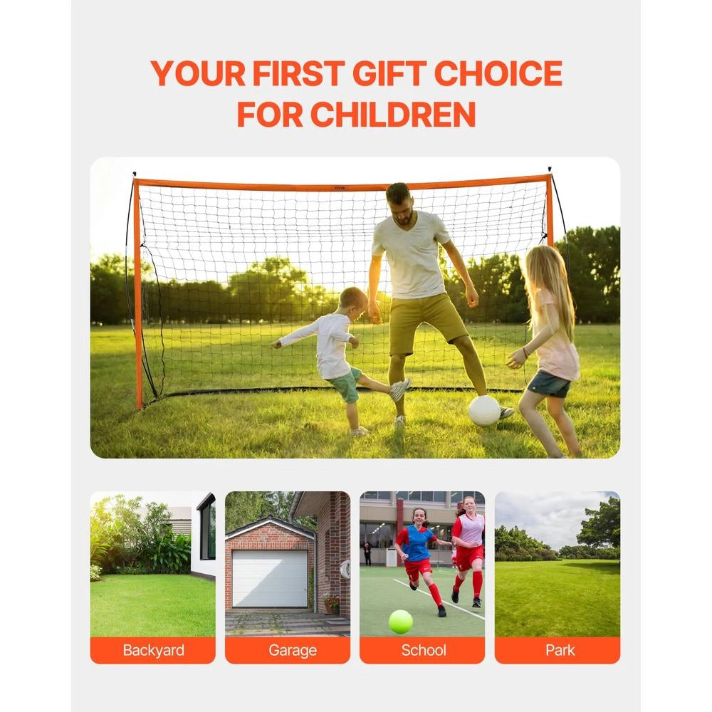 Porta da Calcio Portatile per Giardino e Allenamento SSJ12X6 in Acciaio e Fibra di Vetro con Borsa, Arancione 1828 x 3657 mm