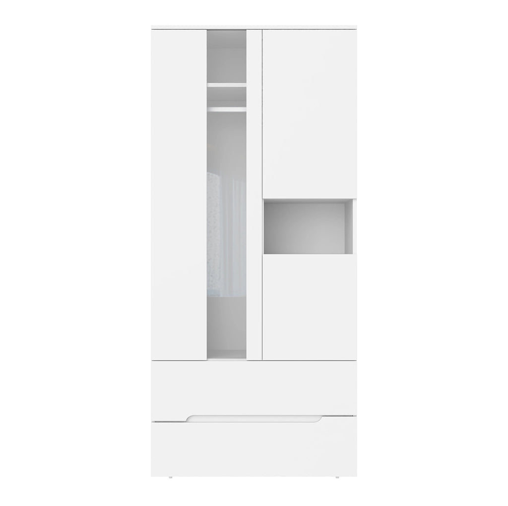 Armadio bianco con illuminazione interna, 90 x 50 x 200 cm