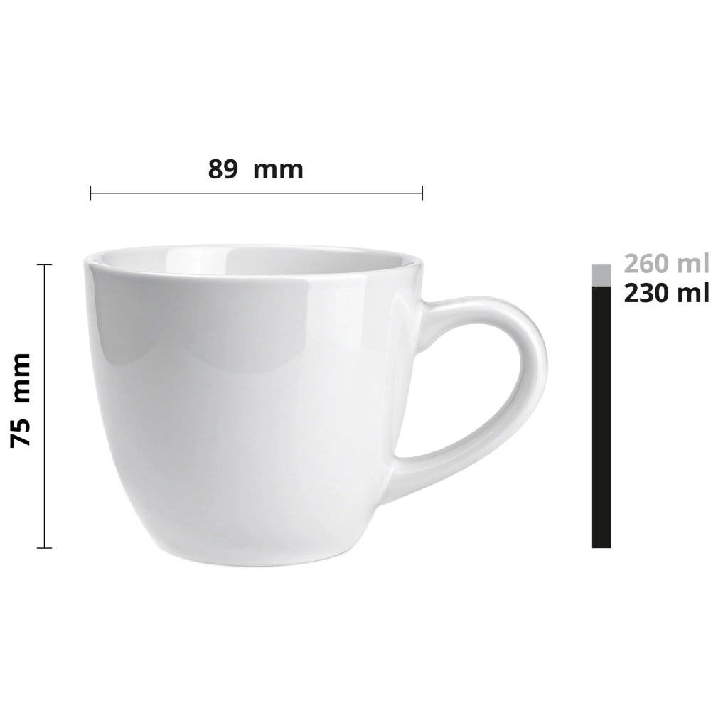 Set di 4 tazze da caffè in Vetroceramica, colore bianco, capacità 230 ml