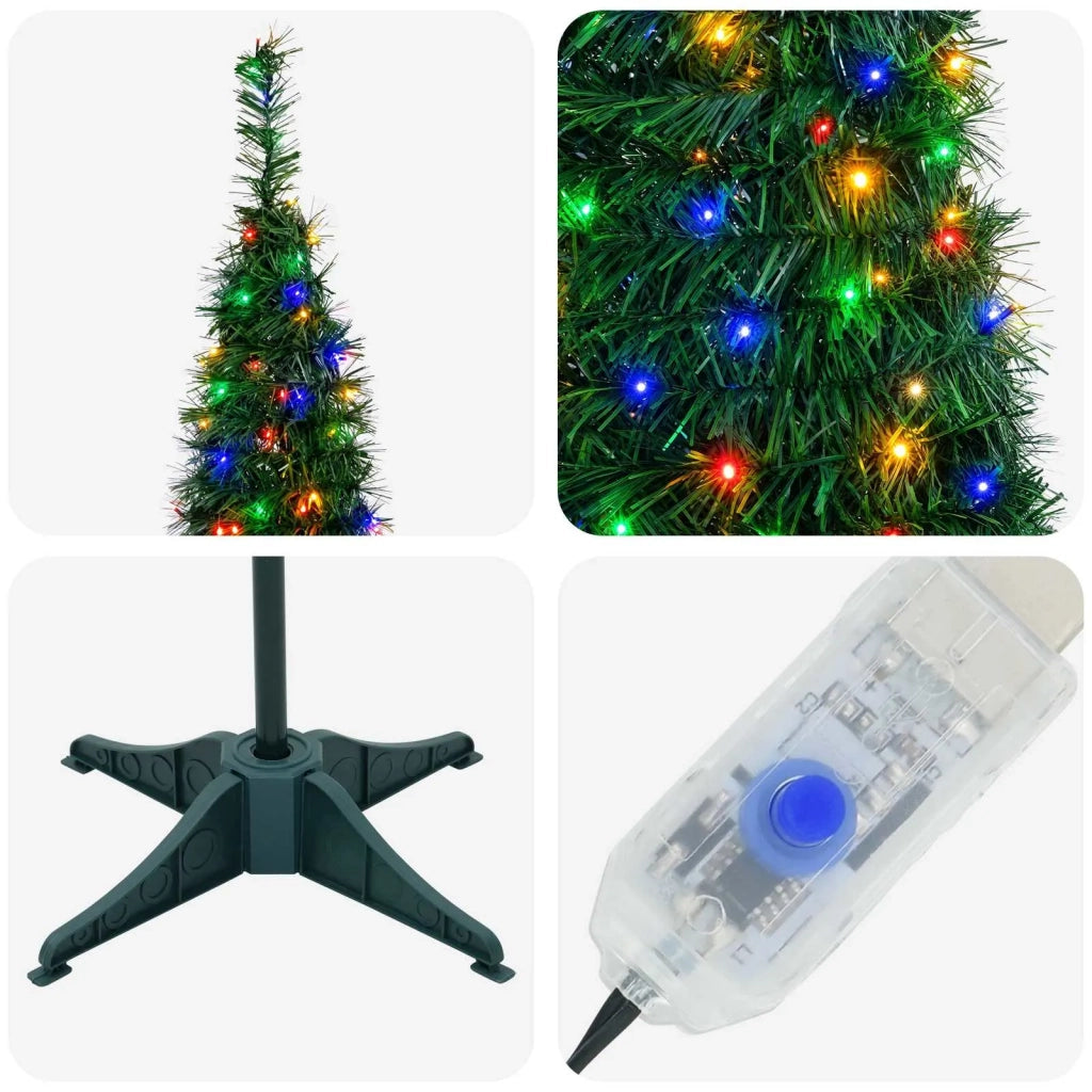 Albero di Natale LED pop-up 210 cm 200 LED PVC Verde 42055439