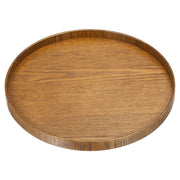 Vassoio decorativo rotondo in legno 30 cm, vassoio da portata per soggiorno, cucina, portacandele, marrone