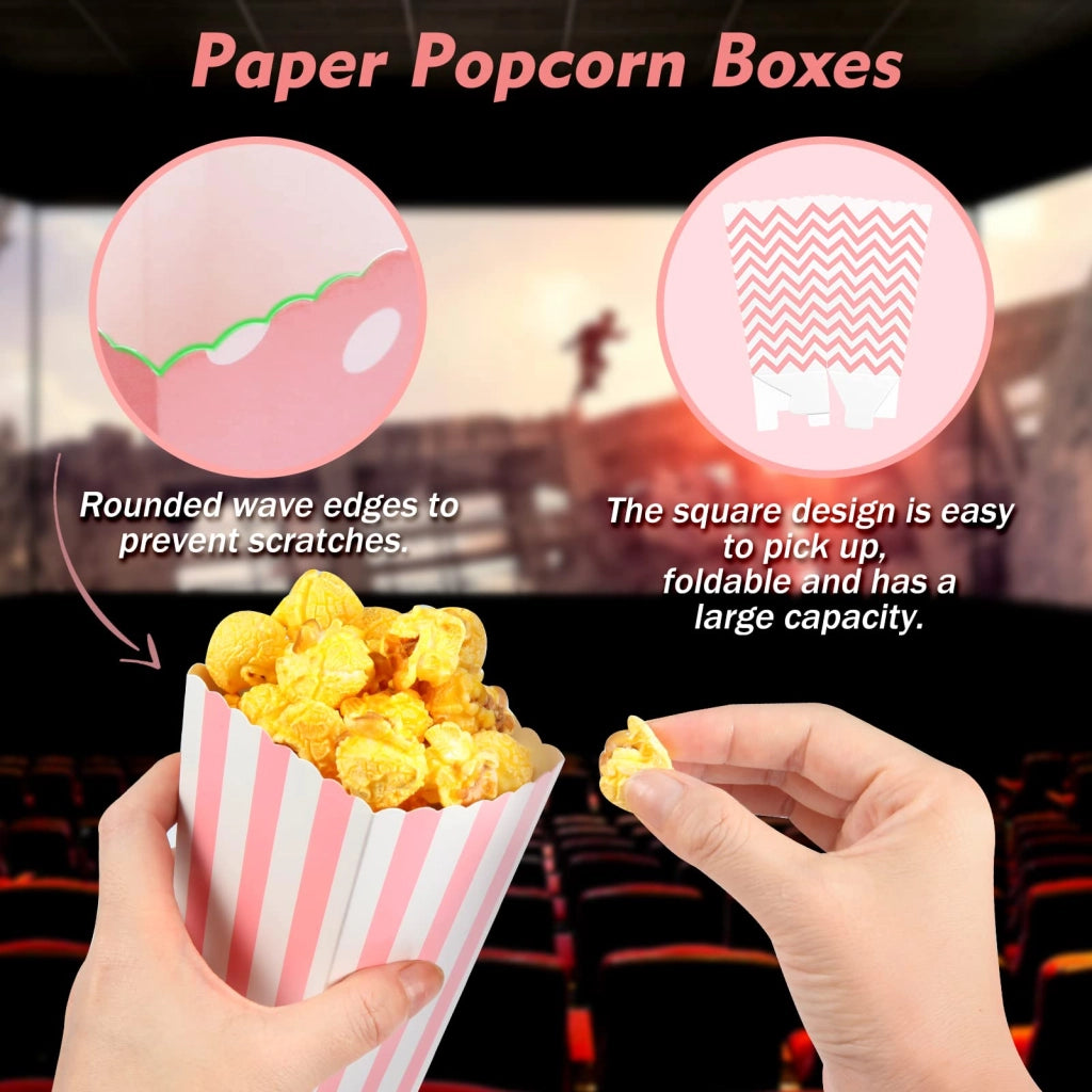 Confezioni di popcorn per 24 persone, in carta, da 11,3 cm, ideali per feste e serate cinema