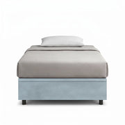 Letto Singolo Contenitore Imbottito 80x190 cm Microfibra Azzurro BoxMax