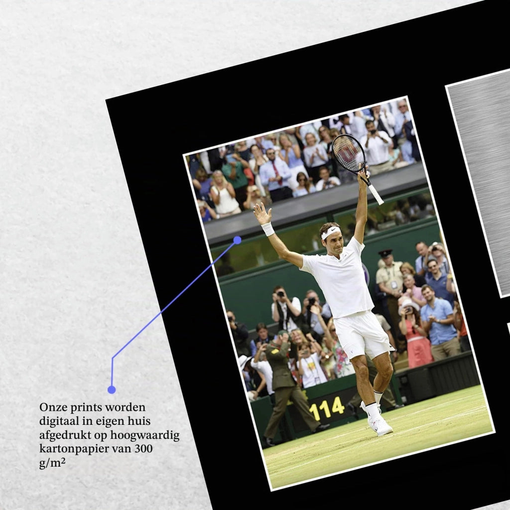 Stampa A4 con autografo di Roger Federer, dimensioni 29,7x21 cm