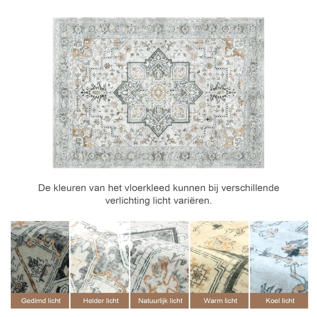 Tappeto persiano, 300x400 cm, grigio/beige, rettangolare, lavabile