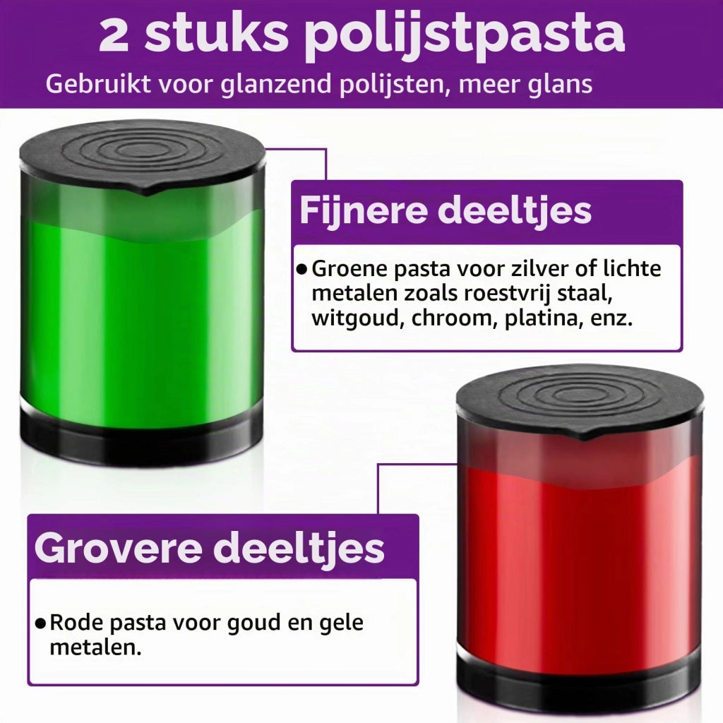 Set di dischi abrasivi in feltro, attacco da 3 mm, pasta abrasiva
