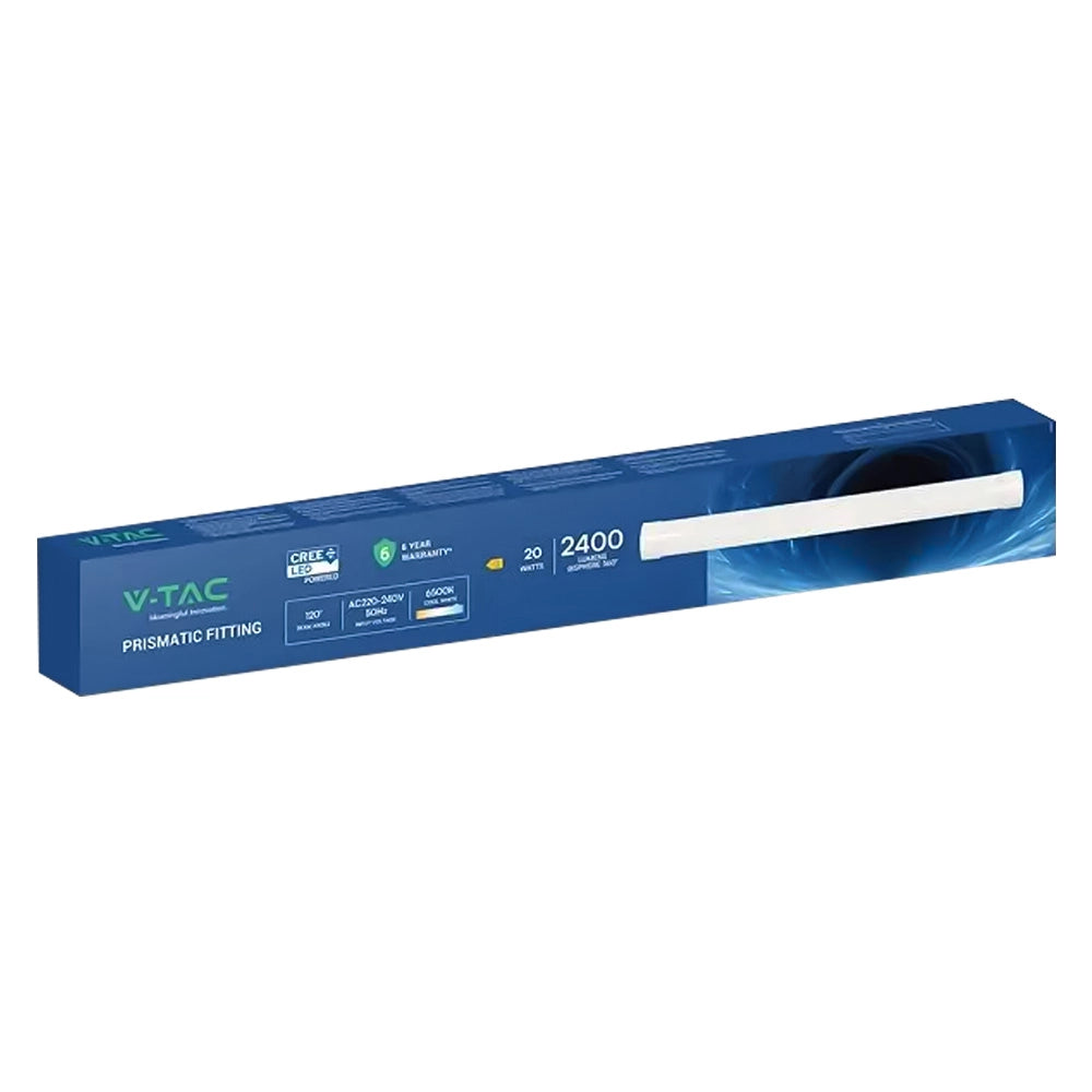 PLAFONIERA TUBO LED PRISMATICA 20W - 4000K mm 566 x 76 x 24