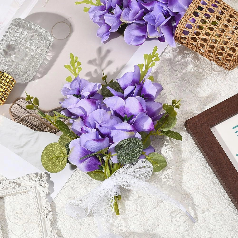 Set di 12 fiori di giacinto artificiali in seta, color viola