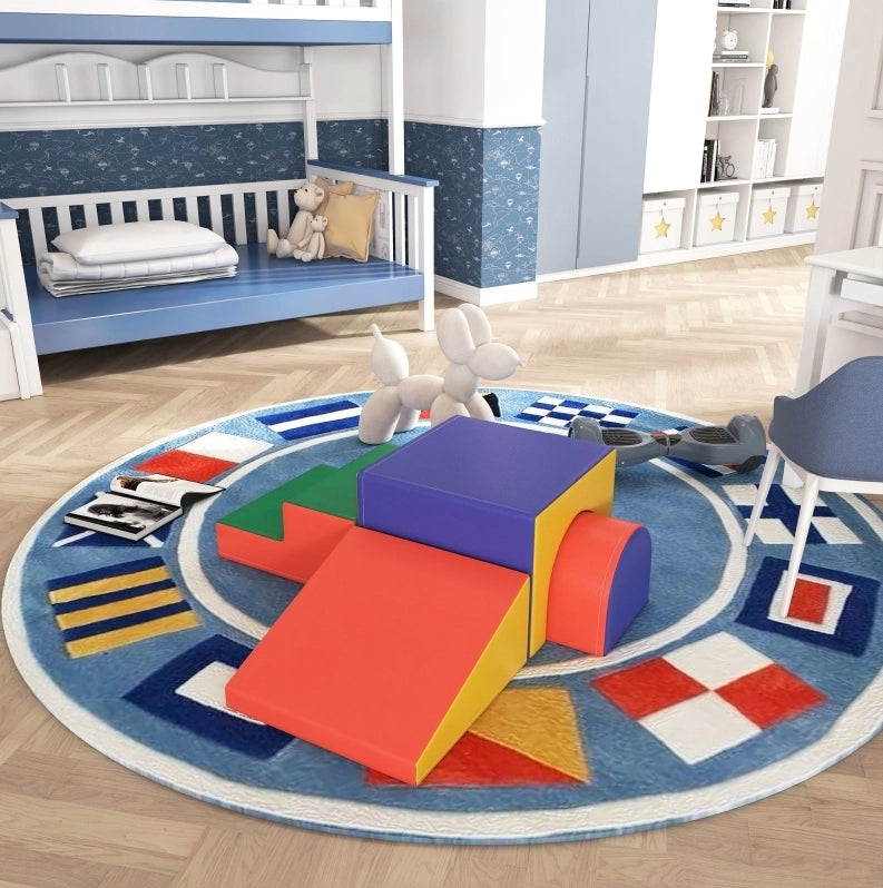 Gioco di motricità per bambini 4 pezzi 150x50x39 cm in similpelle multicolore 1-3 anni