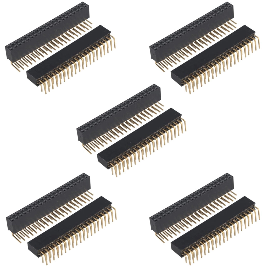 10 connettori a 20 pin, angolari, passo 2,54 mm