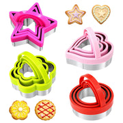 Set di 12 formine per biscotti, impilabili, con 4 diversi motivi