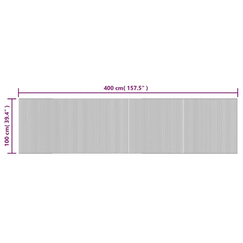 Tappeto Rettangolare Marrone 100x400 cm in Bambù