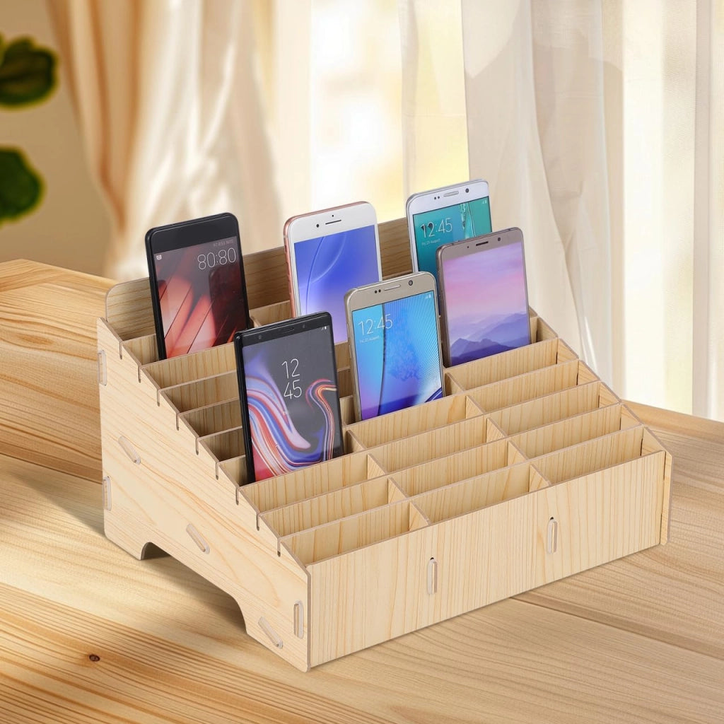 Scatola di legno per l'organizzazione, con 30 scomparti, dimensioni 31,5 x 23,5 cm