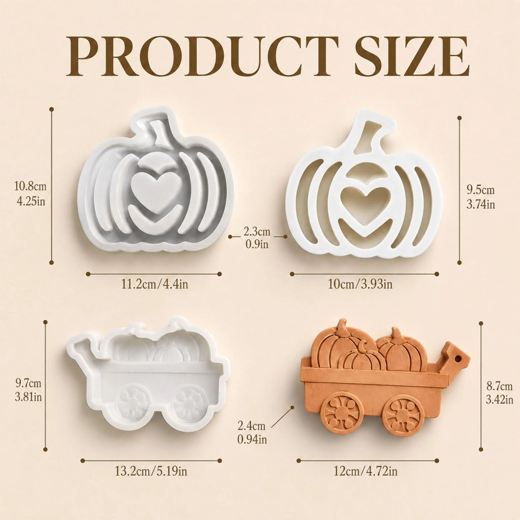 Set da 2 stampi in silicone a forma di zucca e carrozza, stampi 3D per la cottura