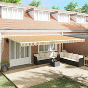 Tenda Elettrica 6 x 3,5 m Giallo, grigio e bianco a strisce 3331735