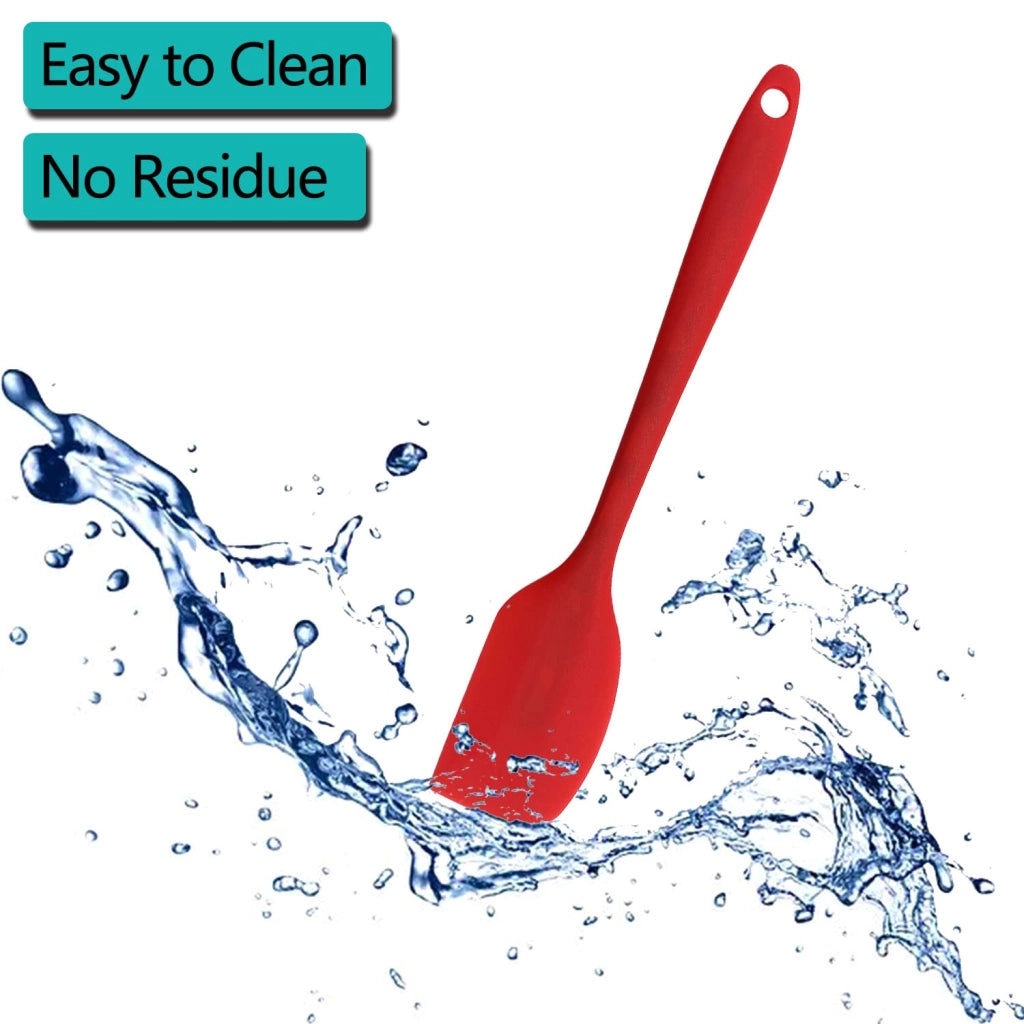 Spatola in silicone, resistente al calore, con rivestimento antiaderente, grande, di colore rosso