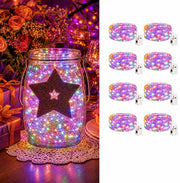 Mini catena luminosa, set da 8, 2 metri, 20 LED, alimentata a batteria, multicolore
