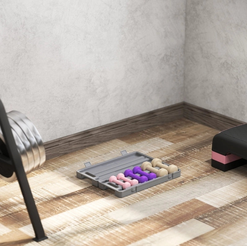 Set manubri 6 pezzi 43 x 18 x 7,5 cm in acciaio rosa con valigetta