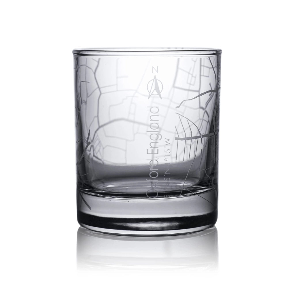 Set di 2 bicchieri per whisky, motivo Oxford, capacità 10 oz, lavorazione artigianale, confezione regalo