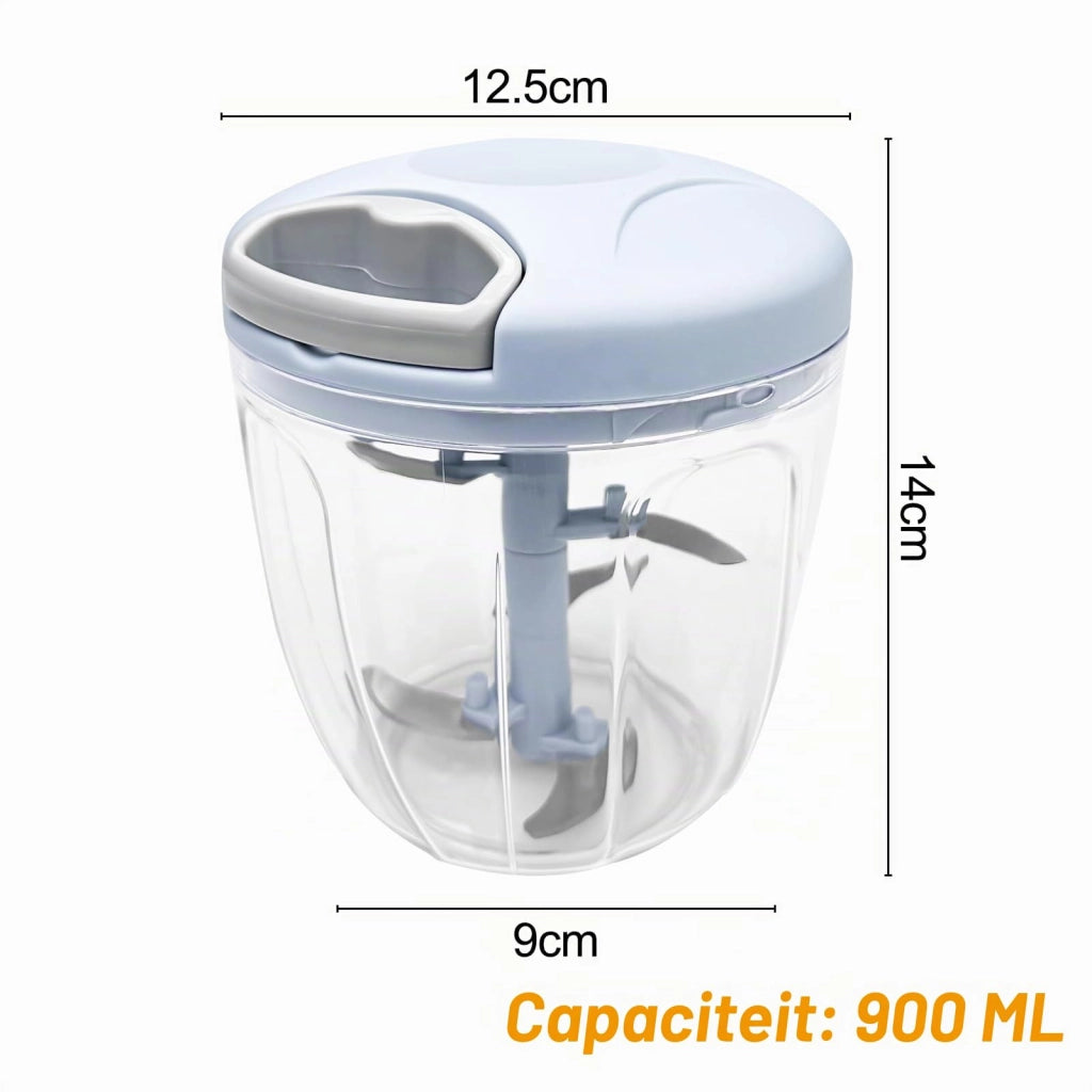 Tritatutto manuale da 900 ml, con 5 lame in acciaio inossidabile, colore blu
