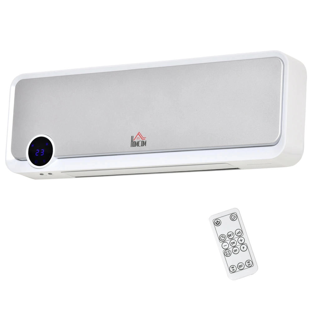 Termoventilatore da parete ceramico PTC 2000W con telecomando display LED timer 12h e 3 modalità per casa e ufficio