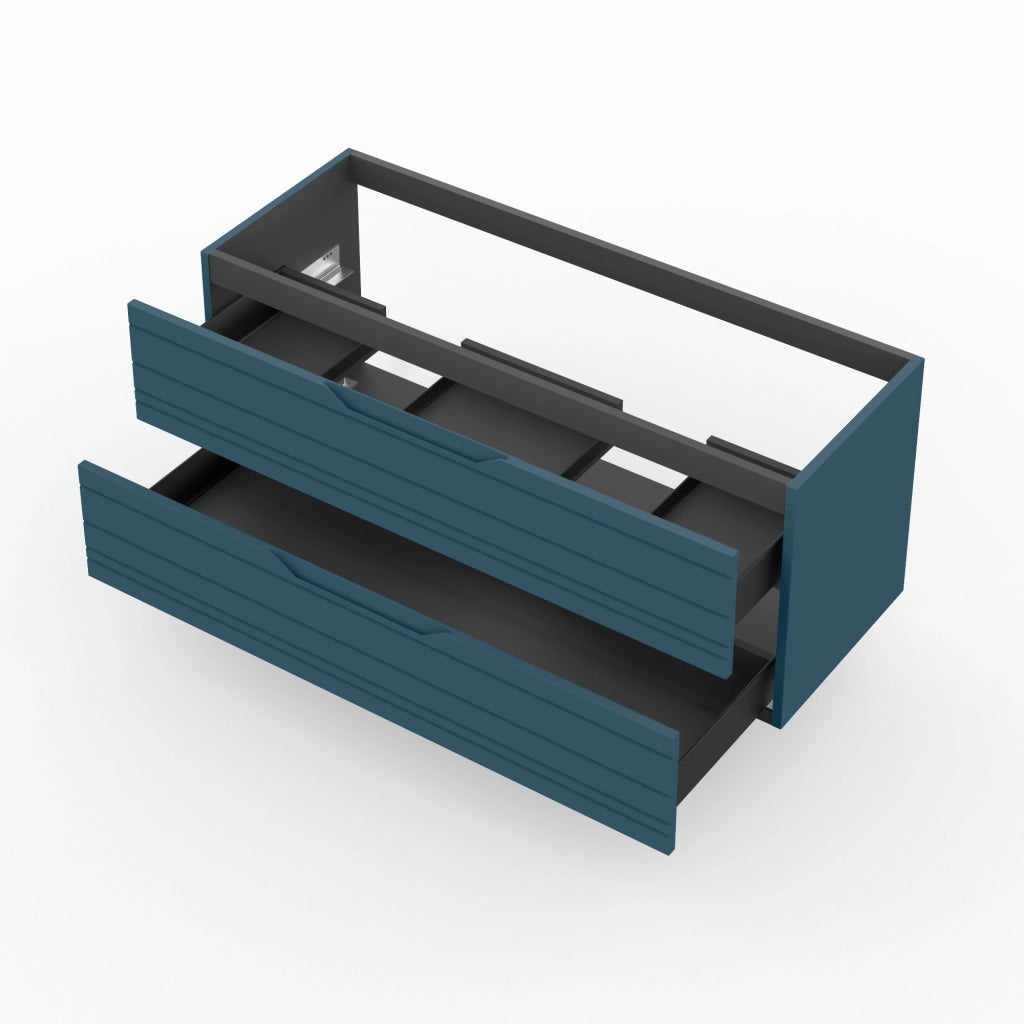 Base portalavabo 2 cassetti per doppia vasca SOLMIRA blu