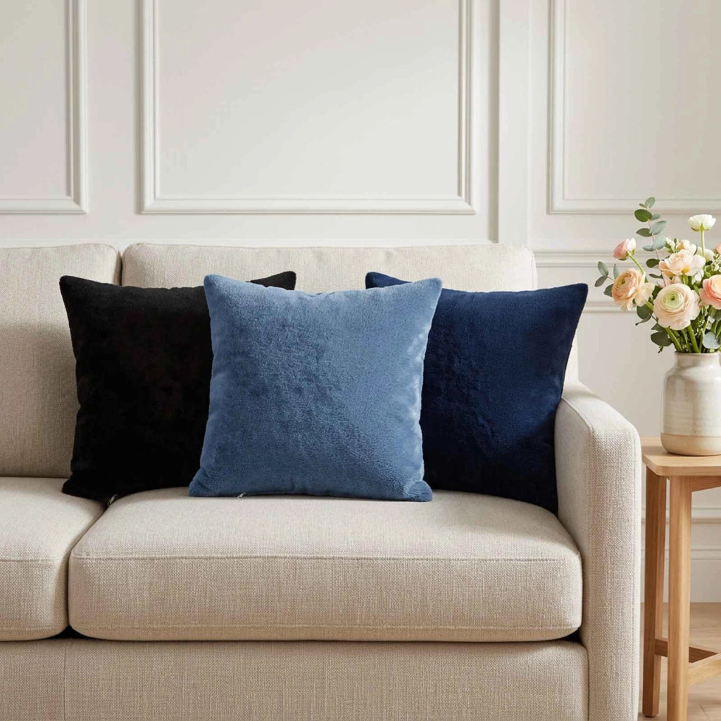 Cuscino da Lanciare 12 pz HEERLEN Blu navy 40 x 40 cm Flanella 924861
