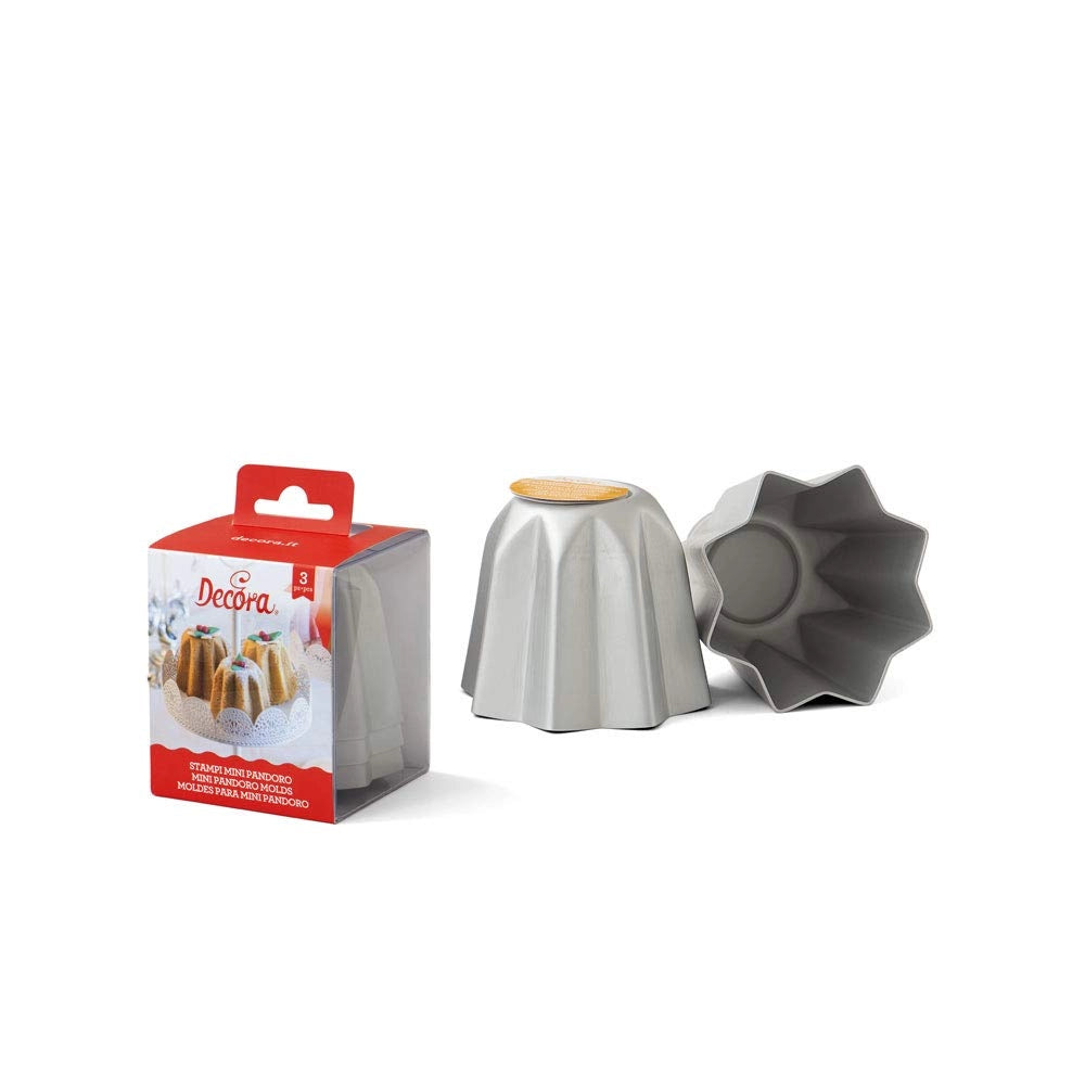 Stampo per Pandoro, diametro 7,5 x 6 cm, alluminio anodizzato, set da 3