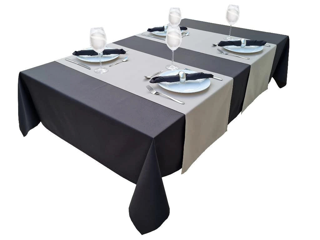 Tovaglia in cotone al 100%, dimensioni 150x260 cm, colore antracite