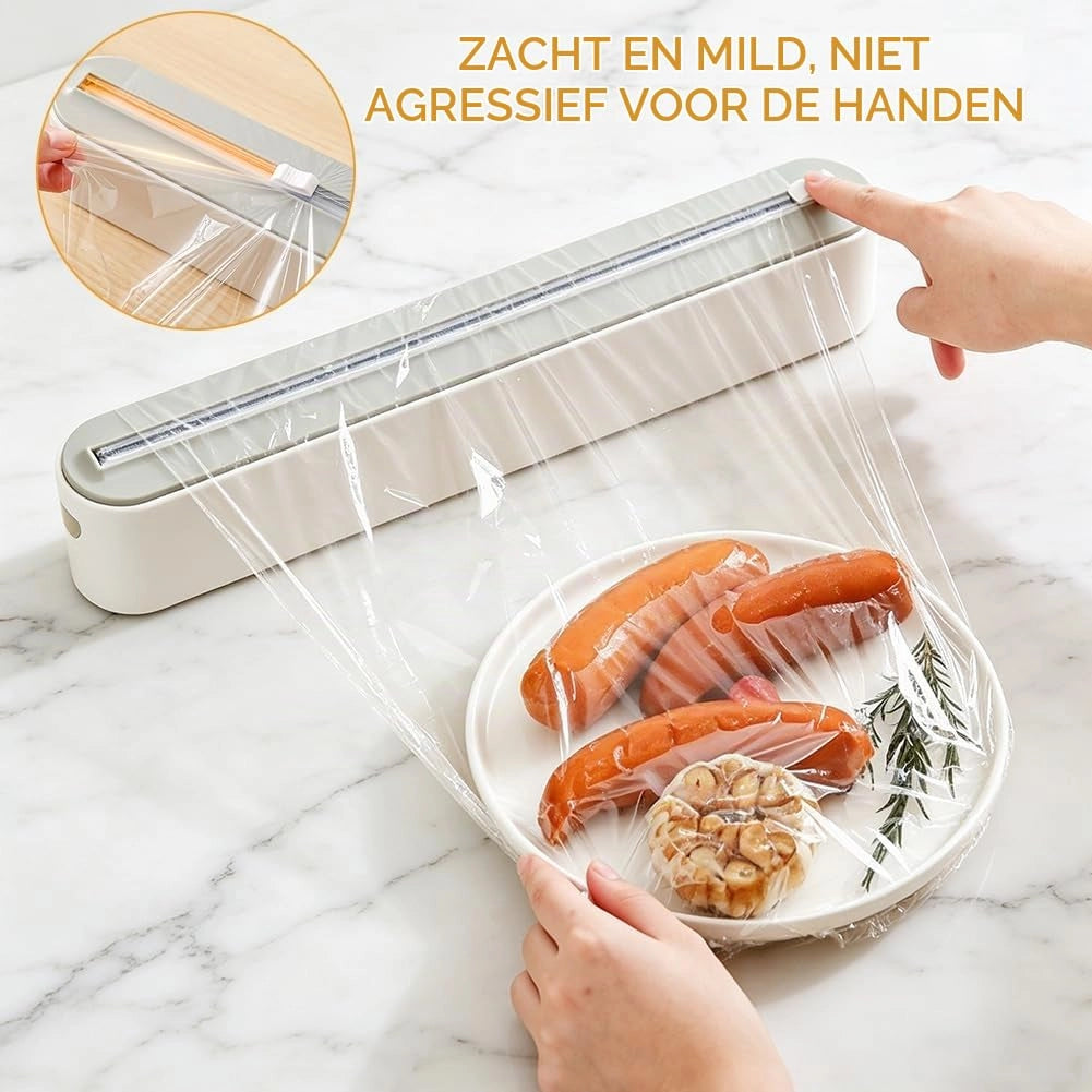 Distributore magnetico per pellicole adesive con taglierino, confezione da 2 pezzi, in ABS