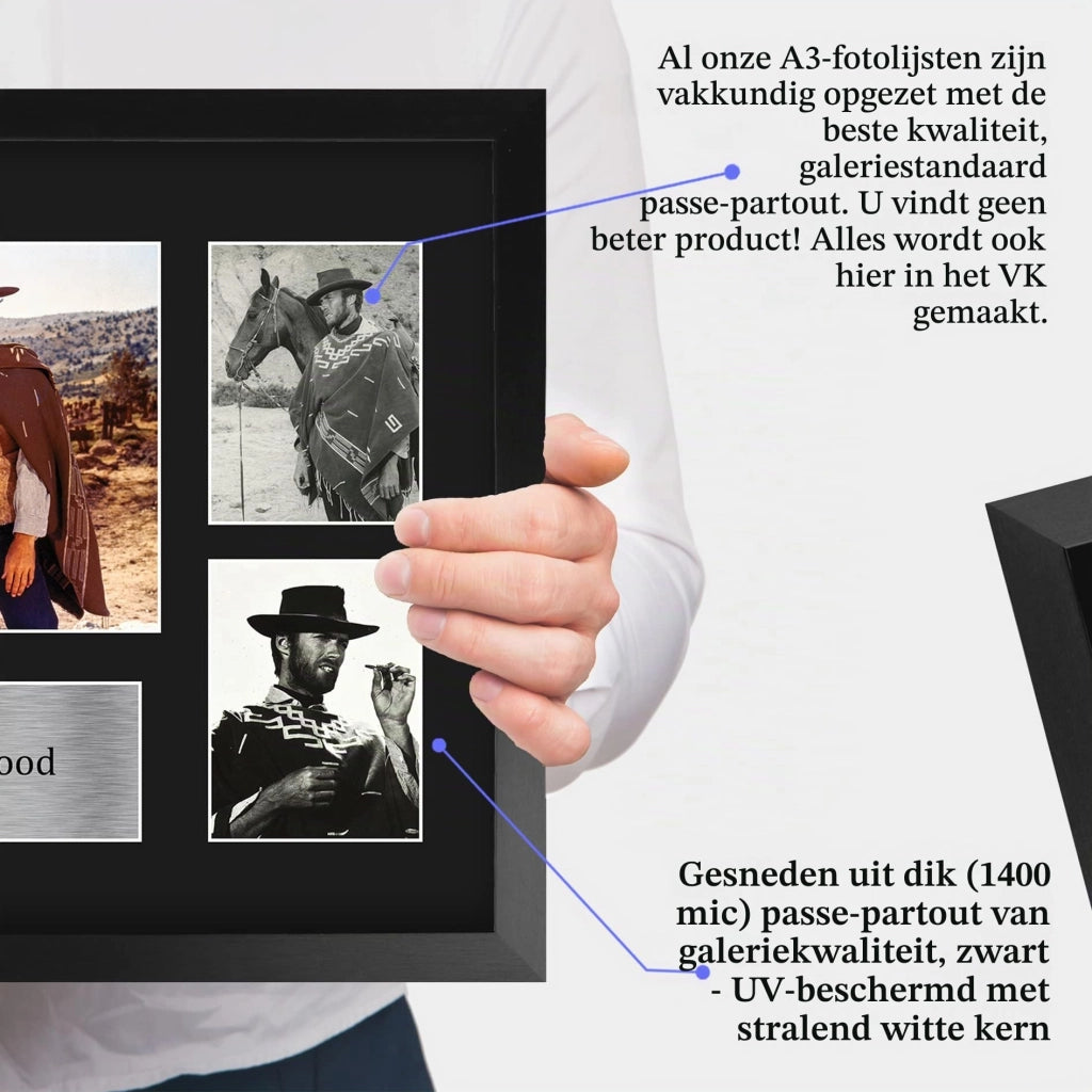 Display A3 incorniciato con firma di Clint Eastwood – Oggetto da collezione cinematografica