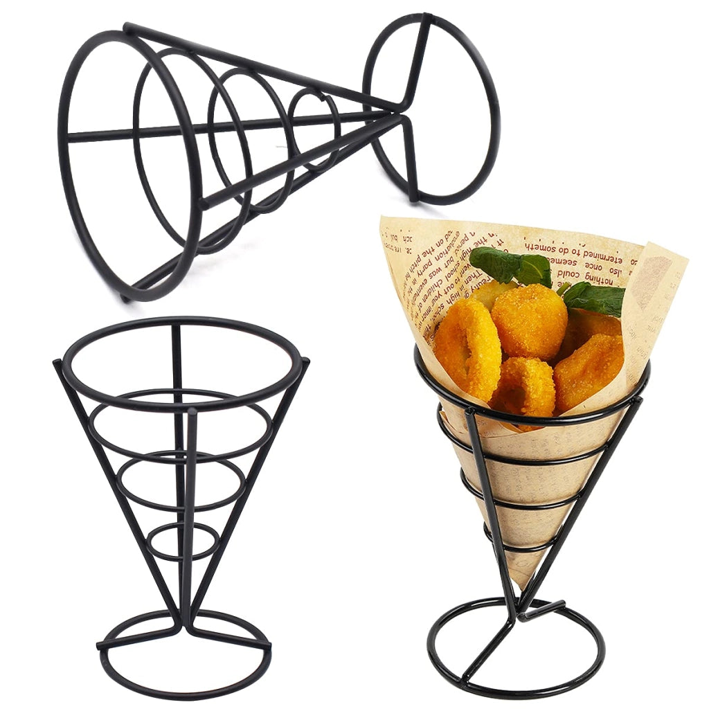 Supporti per torta, set da 3 pezzi, conici, in acciaio inossidabile, neri, peso: 400 g
