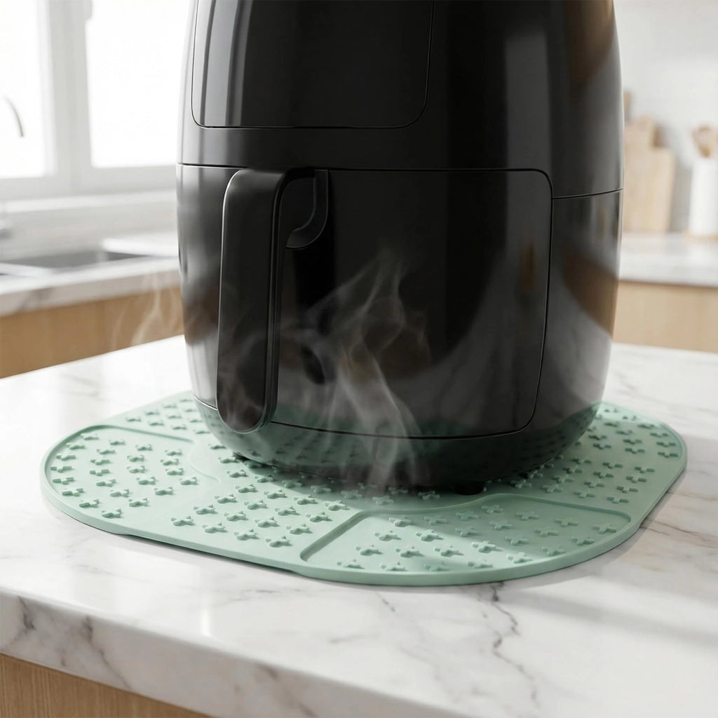 Tappetino in silicone per friggitrice ad aria, 26x26 cm, resistente al calore, antiscivolo