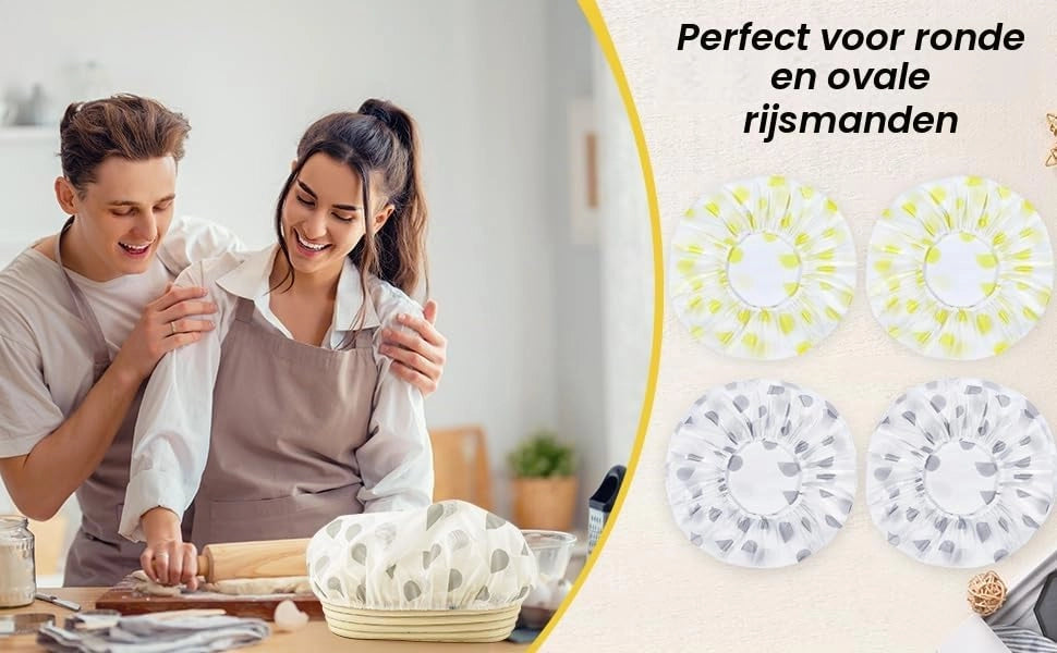 Set di 4 coperture elastiche per alimenti, diametro 27 cm, giallo/grigio
