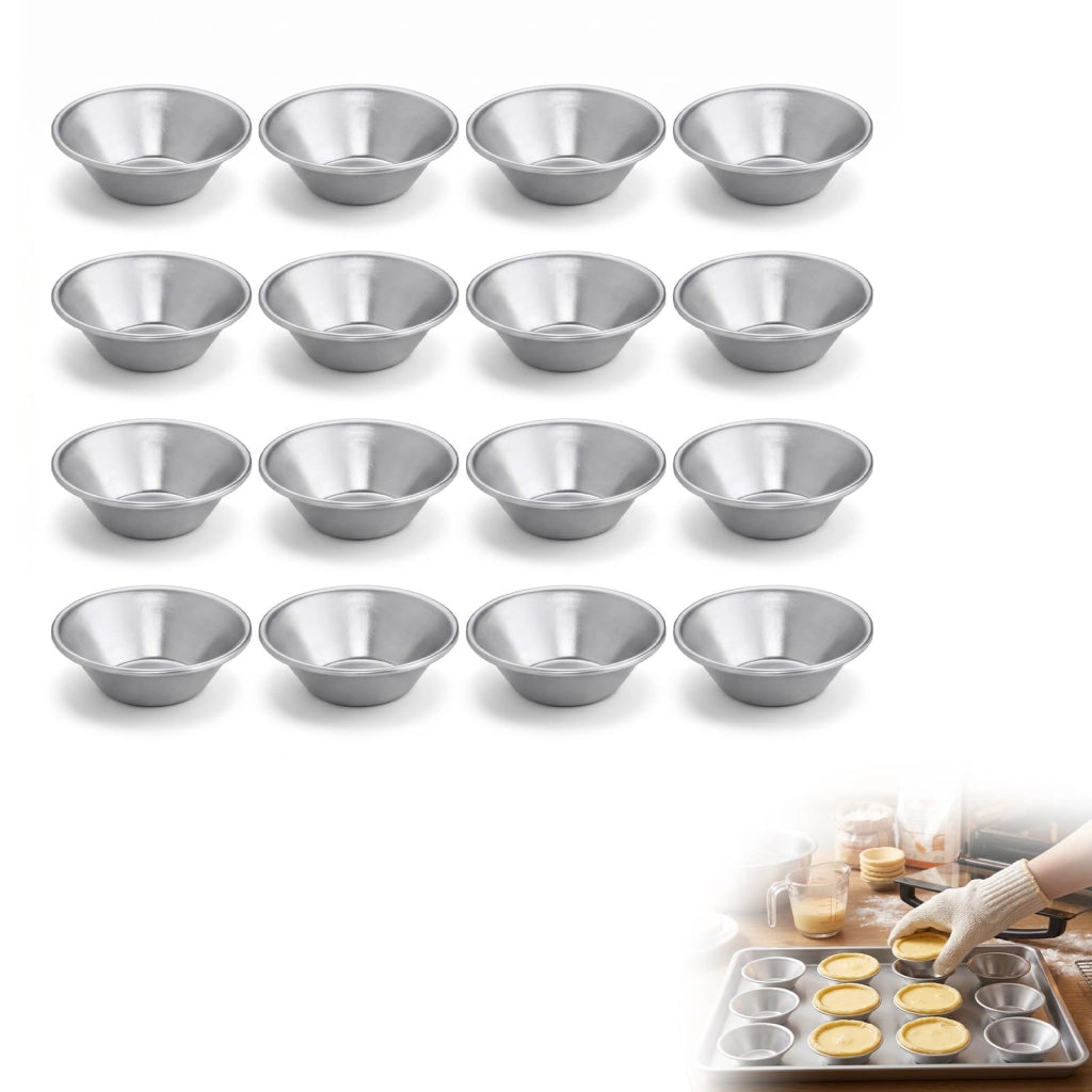 16 stampi per pastéis de nata, in alluminio, diametro 7,3 cm, adatti al forno