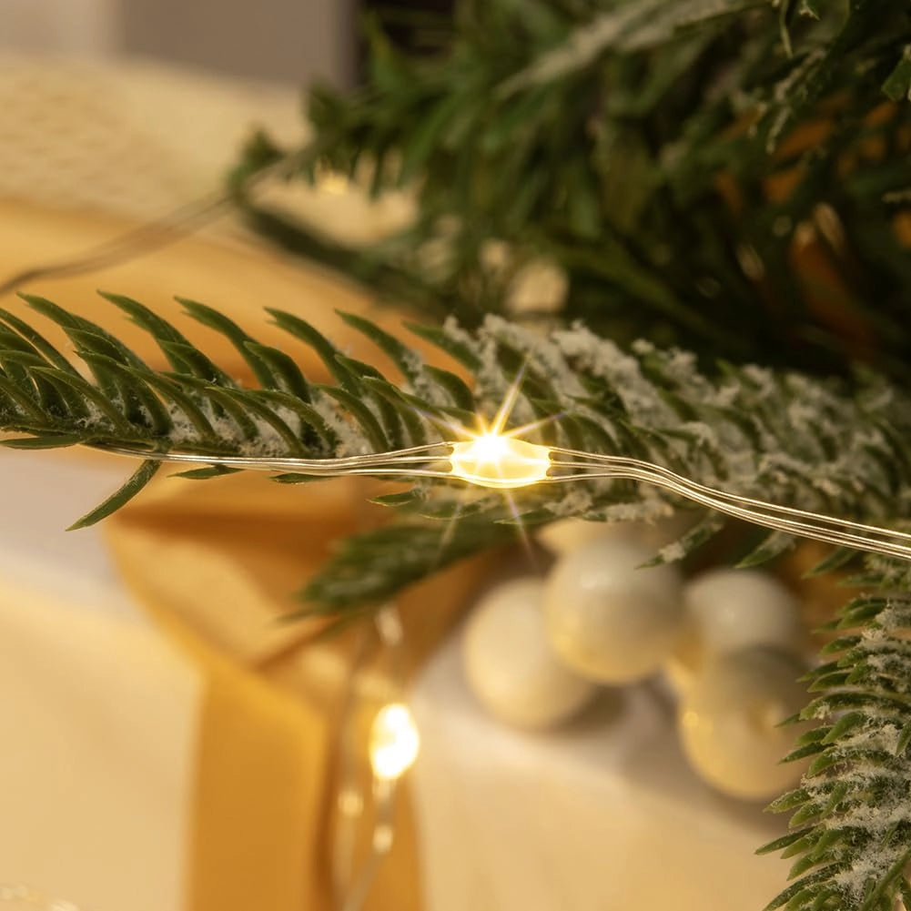 Catena luminosa a LED, filo di rame, 30 metri, 300 LED, luce bianco caldo, impermeabile