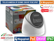 HIKVISION HWI-T249HA-LUF/SRB TELECAMERA IP NETWORK DOME COLORVU 4 MEGAPIXEL 2.8MM RILEVAZIONE PERSONE E VEICOLI MICROFONO  IP67