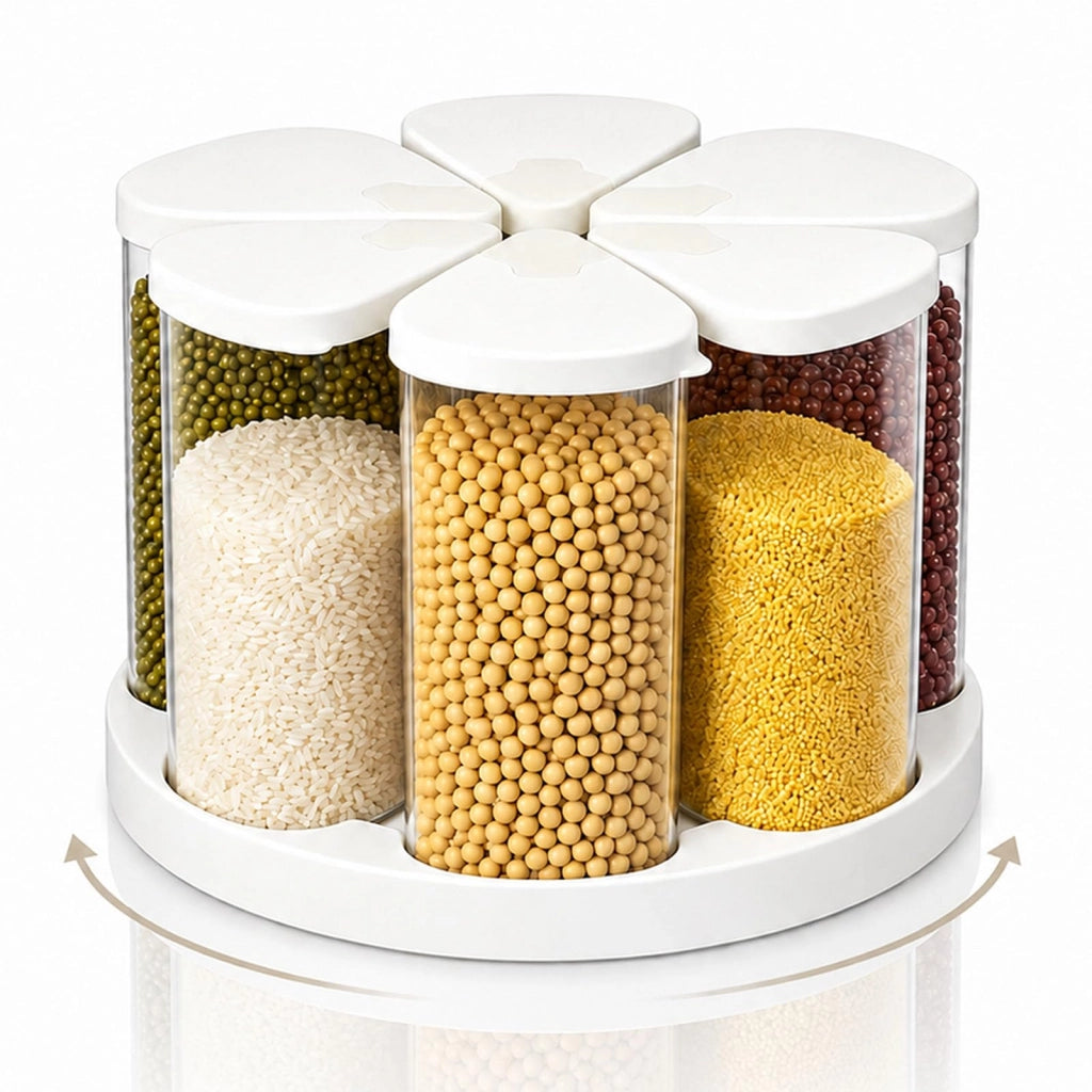 Distributore rotante per cereali, capacità 6 x 650 ml, privo di BPA, dimensioni 22,5 cm