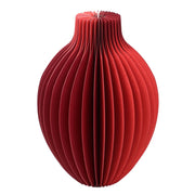Vaso di carta rosso a forma di alveare, 18 cm, con piccolo flacone di vetro