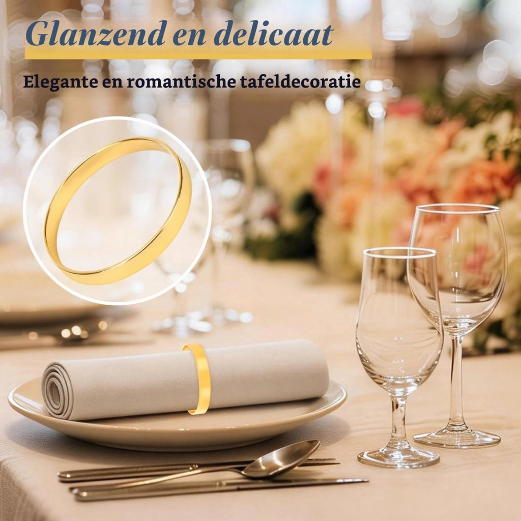 30 portatovaglioli dorati in metallo, forma circolare, design classico