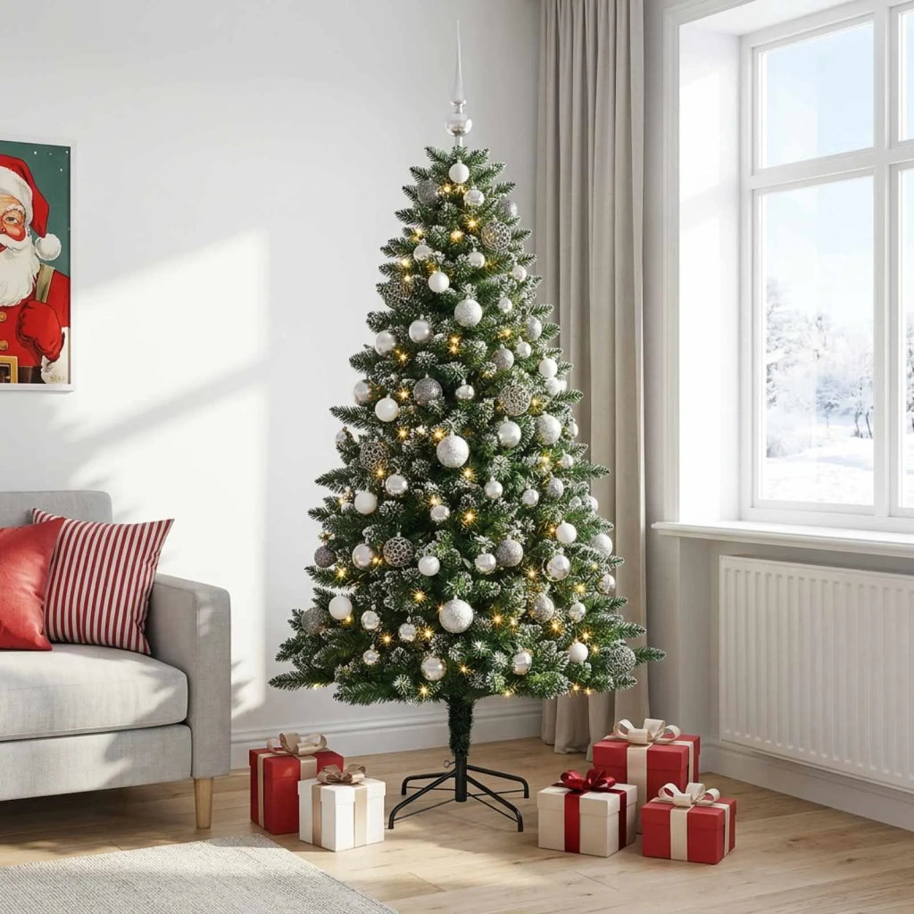 Albero di Natale Artificiale con Palline 210 cm 300 LED 3467267