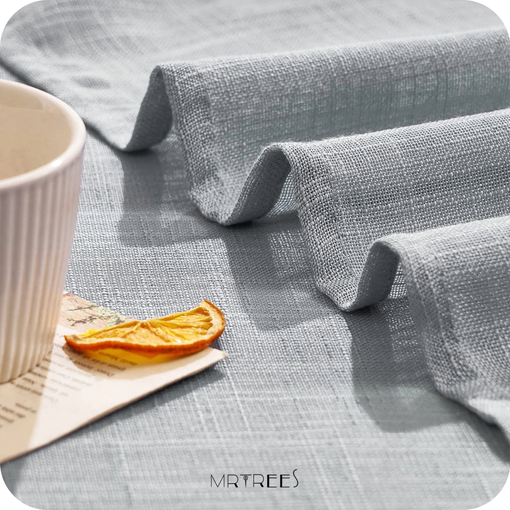 Tende a velo, set da 2, aspetto lino, grigio, 245x140 cm
