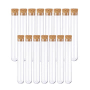 15 provette di plastica da 12x75 mm con tappo di sughero
