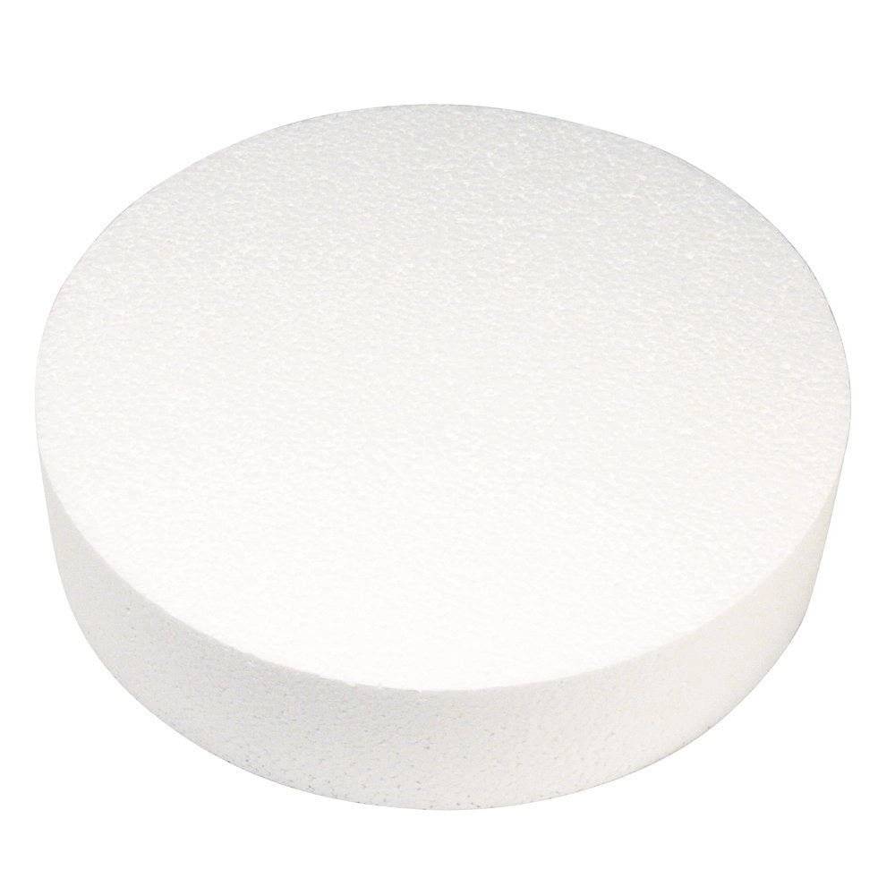 Disco in polistirolo, rotondo, di circa 30x7 cm, bianco, ideale per torte e lavori manuali